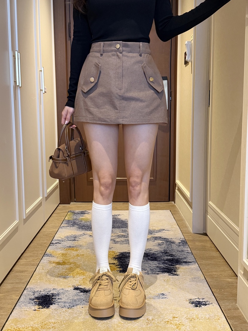 CLOTH東大門直郵女士新款熱賣26春夏人氣時尚短裙口袋水洗CLOTH短裙