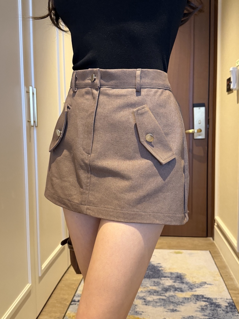 CLOTH東大門直郵女士新款熱賣26春夏人氣時尚短裙口袋水洗CLOTH短裙