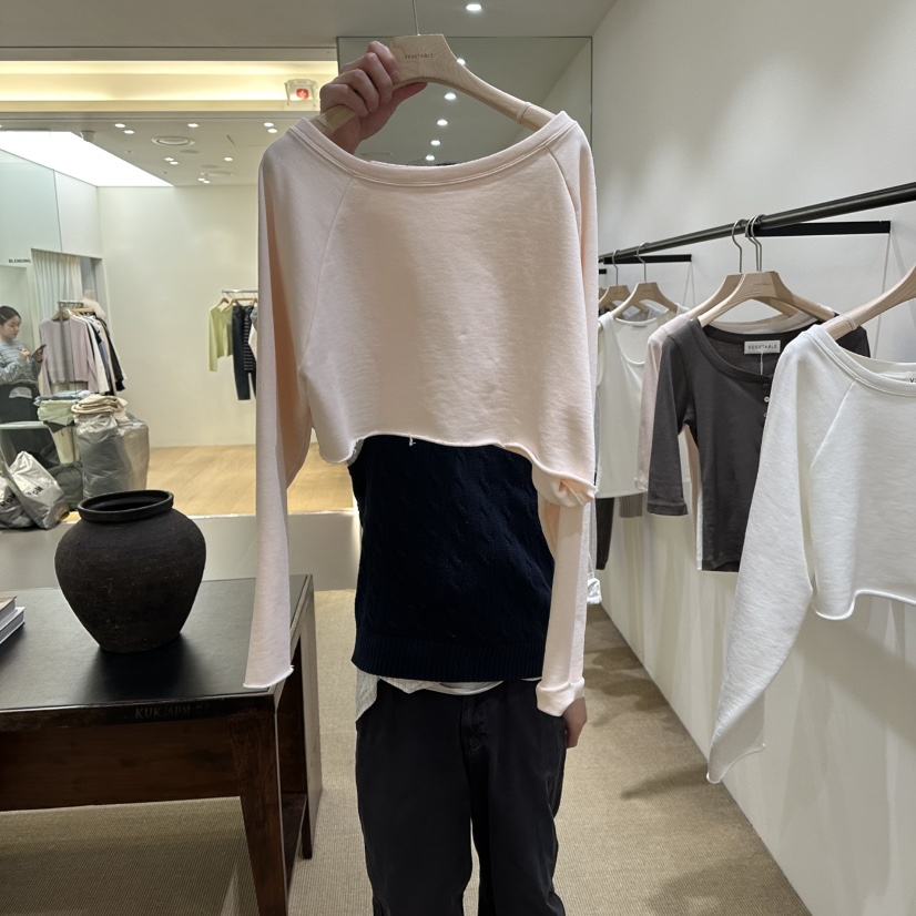 VEGETABLE東大門代購女裝新款職業真品26春夏時尚長袖T恤VEGETABLE長袖T恤圖色1