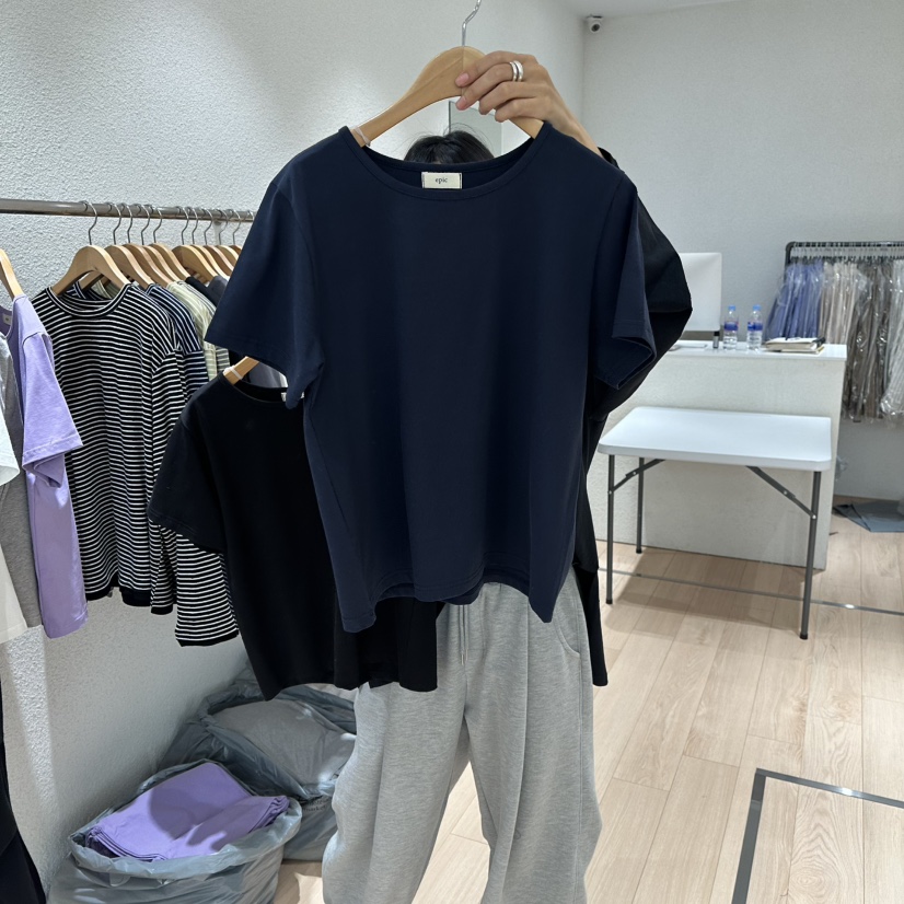 EPIC-S韓國代購女裝新款職業人氣休閑真品推薦熱賣26春夏T恤EPIC-ST恤圖色4深藍色