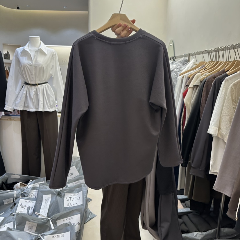 MATIERE東大門實拍女裝新款時尚人氣熱賣26春夏職業長袖T恤MATIERE長袖T恤