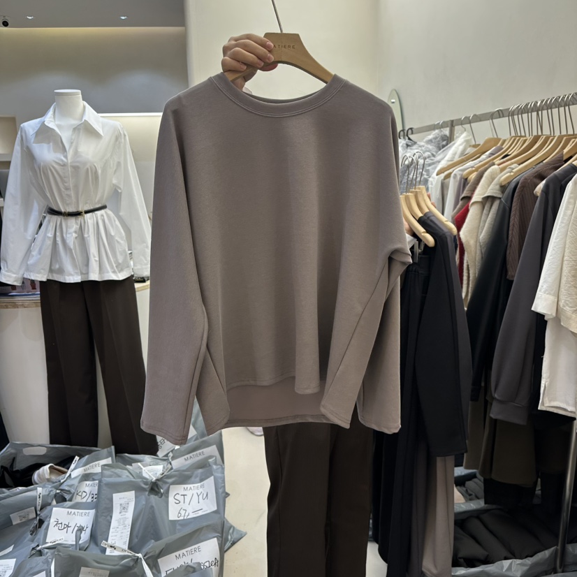 MATIERE東大門實拍女裝新款時尚人氣熱賣26春夏職業長袖T恤MATIERE長袖T恤圖色1