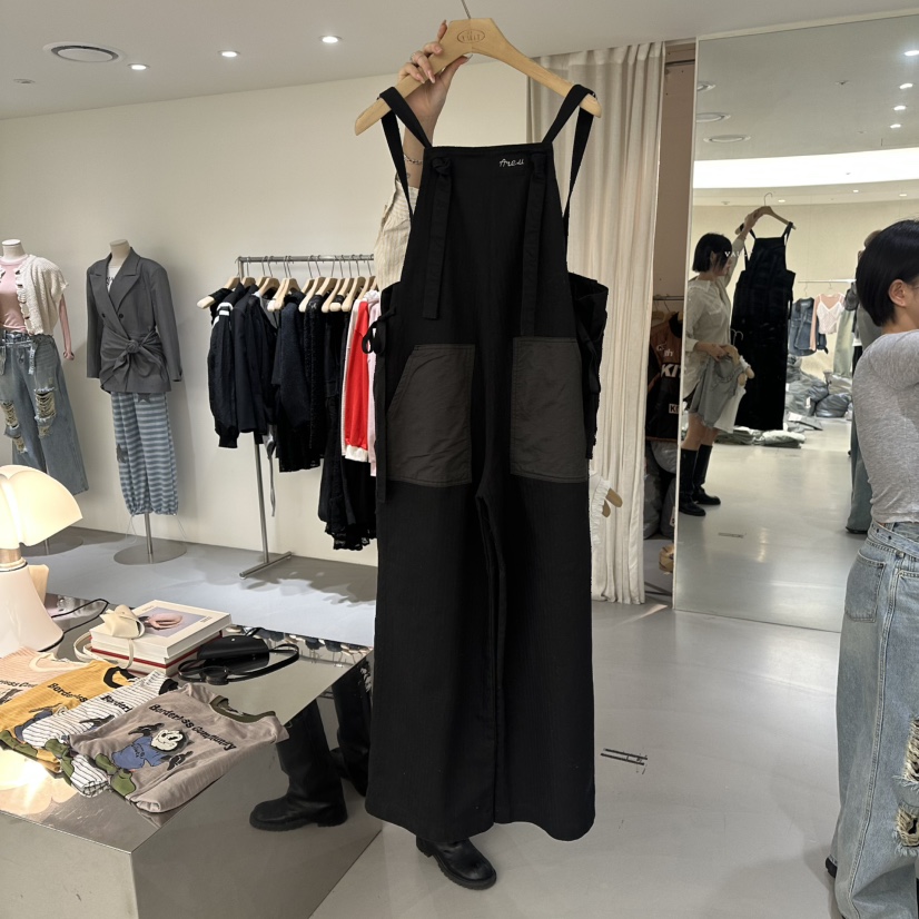 VAULT韓國直郵女士新品真品時尚推薦背帶褲不含內搭人字紋VAULT背帶褲圖色2