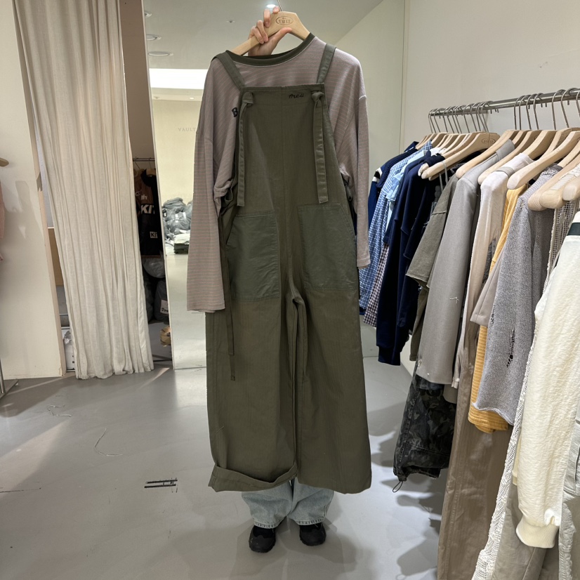 VAULT韓國直郵女士新品真品時尚推薦背帶褲不含內搭人字紋VAULT背帶褲圖色3