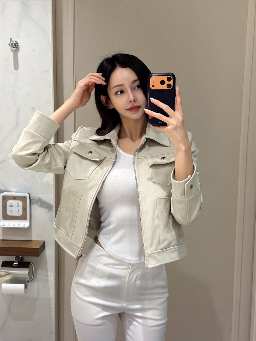 CLOTH東大門直郵女裝新品真品26春夏休閑時尚人氣夾克絨面革CLOTH夾克