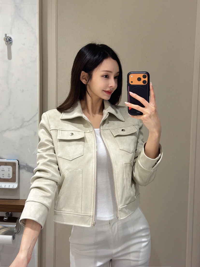 CLOTH東大門直郵女裝新品真品26春夏休閑時尚人氣夾克絨面革CLOTH夾克圖色2薄荷色