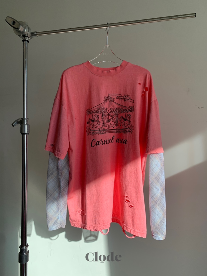 CLODE韓國代購女裝新款職業休閑人氣真品熱賣長袖T恤假兩件CLODE長袖T恤圖色3