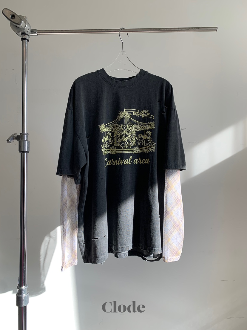 CLODE韓國代購女裝新款職業休閑人氣真品熱賣長袖T恤假兩件CLODE長袖T恤圖色4