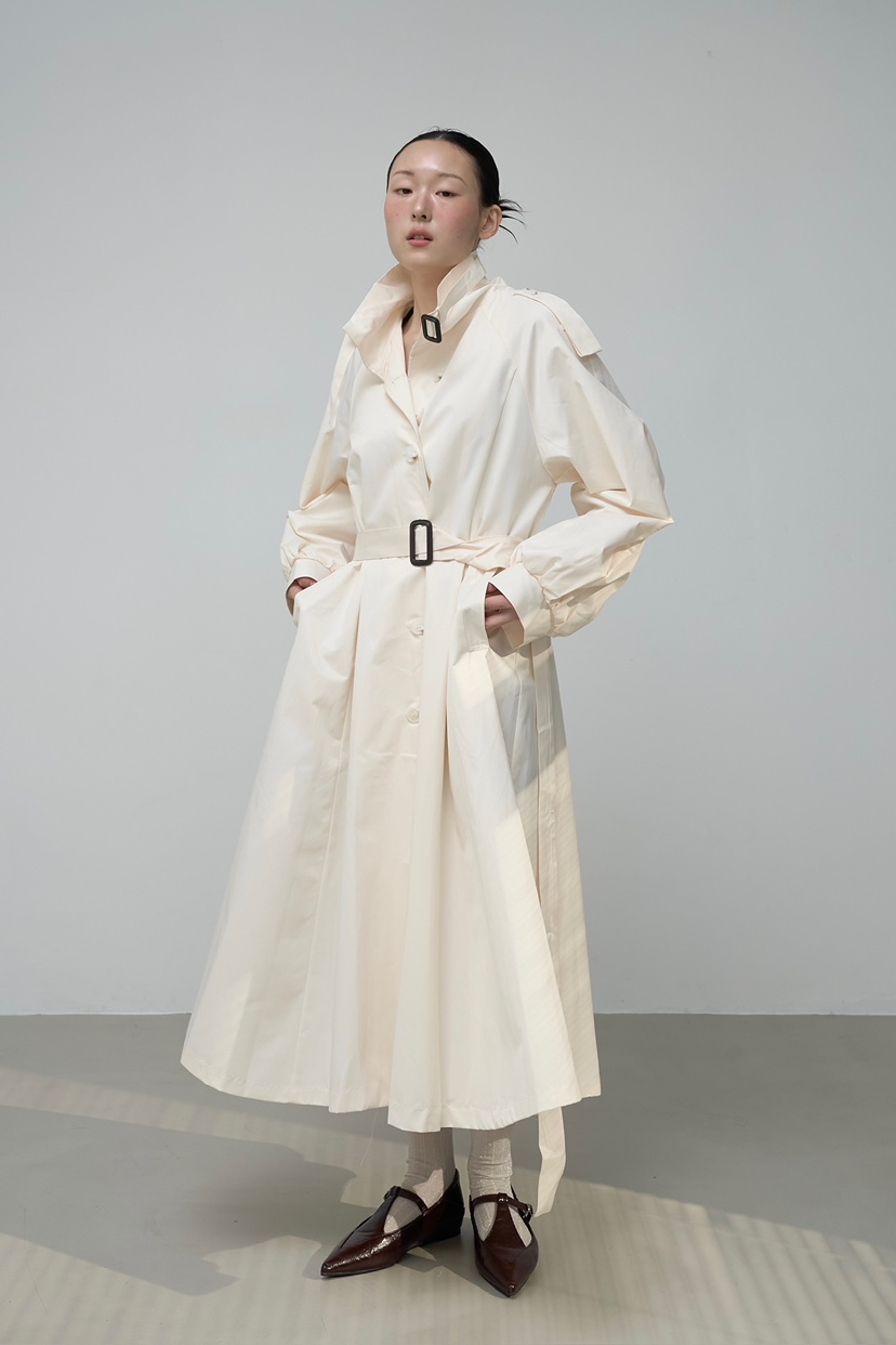 JOURNEY東大門代購女士新款真品休閑時尚推薦長款風衣含腰帶JOURNEY長款風衣