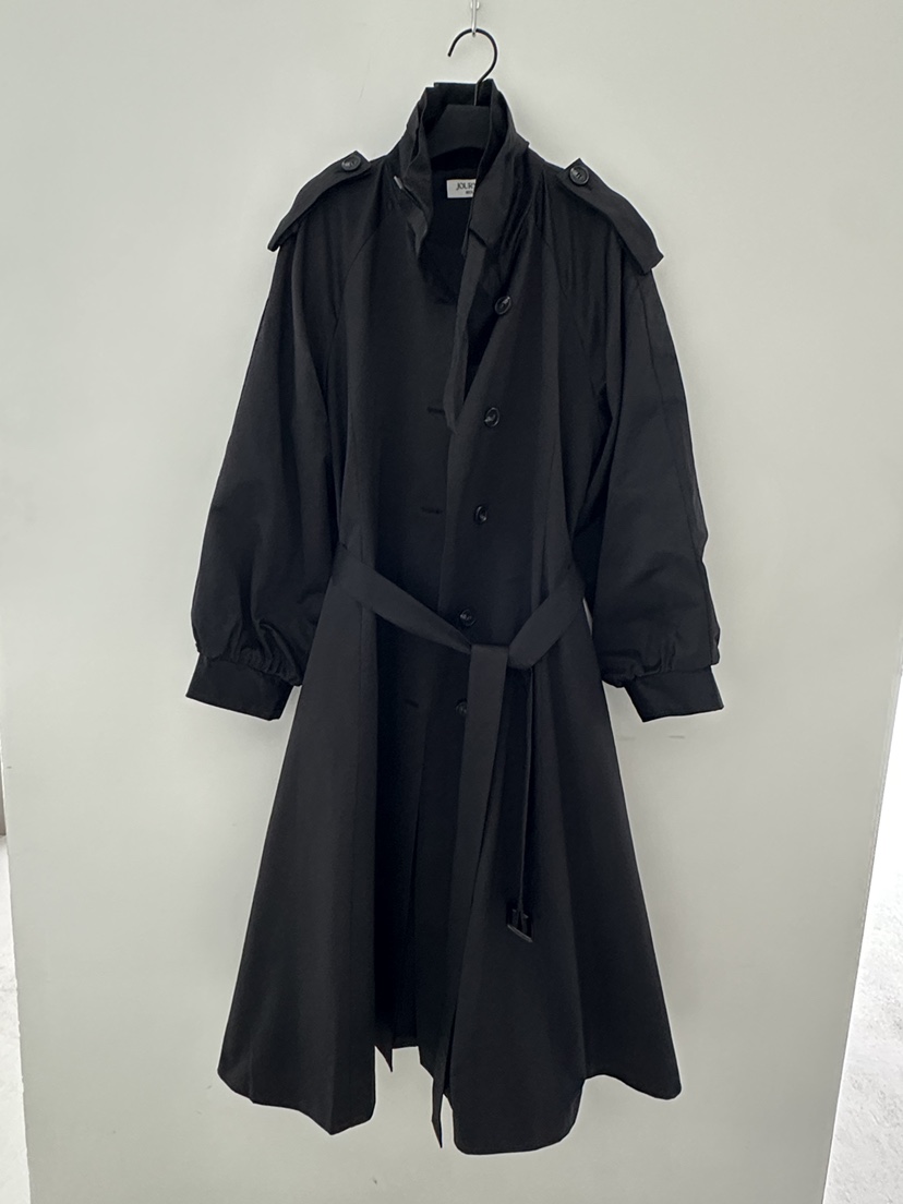 JOURNEY東大門代購女士新款真品休閑時尚推薦長款風衣含腰帶JOURNEY長款風衣圖色3