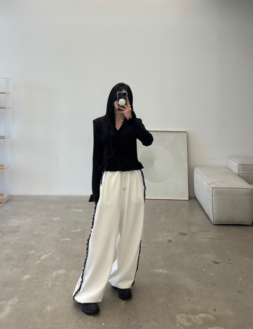 AMUSE SEOUL韓國代購女裝新品26春夏推薦職業休閑褲荷葉邊AMUSE SEOUL休閑褲