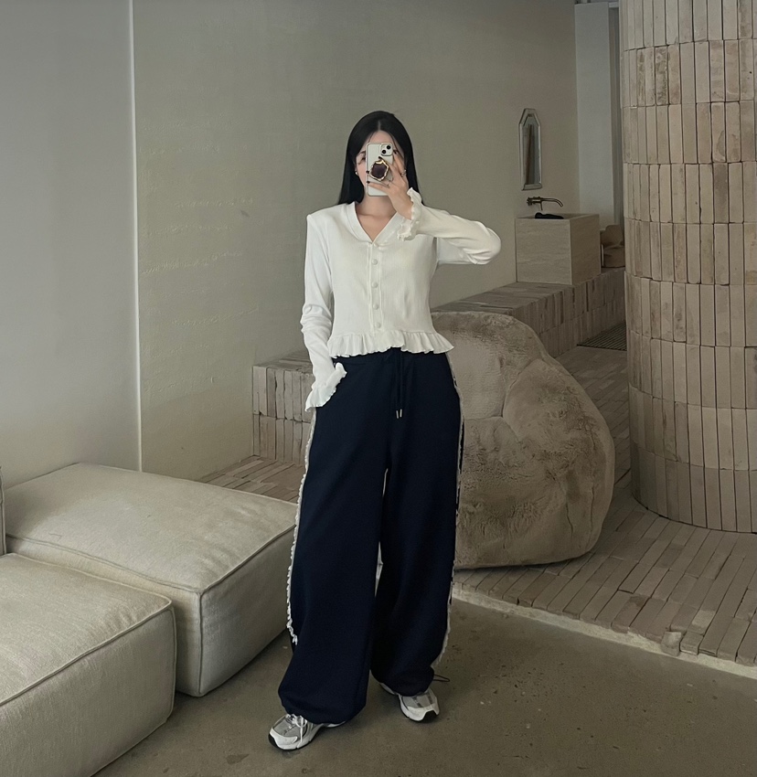 AMUSE SEOUL韓國代購女裝新品26春夏推薦職業休閑褲荷葉邊AMUSE SEOUL休閑褲