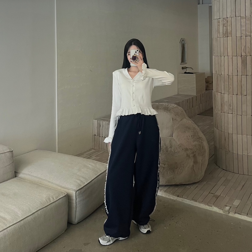 AMUSE SEOUL韓國代購女裝新品26春夏推薦職業休閑褲荷葉邊AMUSE SEOUL休閑褲