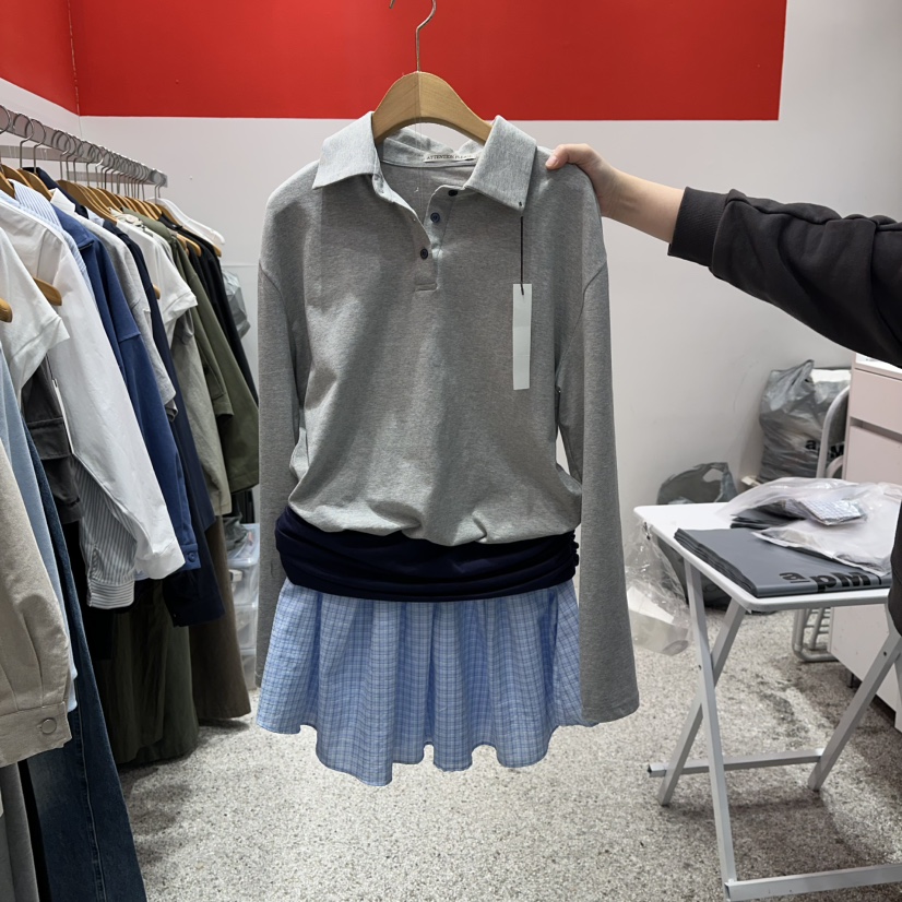 ATPZ東大門實拍女士新款職業時尚真品推薦26春夏連衣裙格紋ATTENTION PLEAES連衣裙圖色2