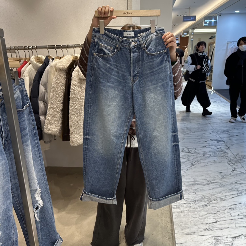 ACKER韓國代購女士新款推薦真品熱賣時尚人氣職業26春夏牛仔褲ACKER牛仔褲圖色1