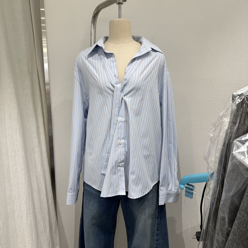 ACKER東大門代購女士新品時尚推薦26春夏人氣襯衫蕾絲衫條紋ACKER襯衫/蕾絲衫圖色2