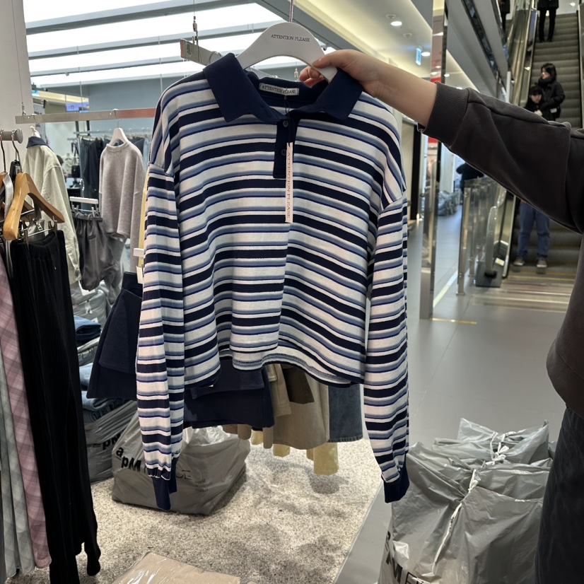 ATPZ東大門代購女裝新款時尚職業熱賣推薦人氣真品長袖T恤ATTENTION PLEAES長袖T恤圖色2