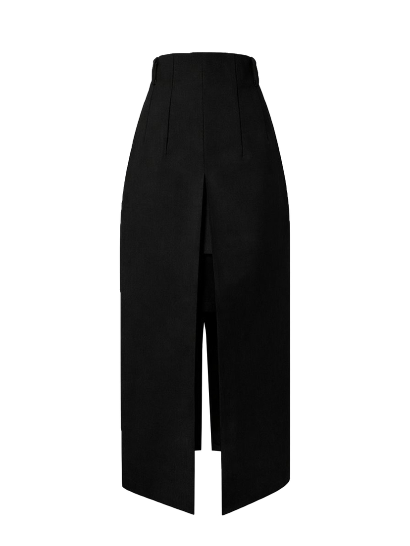 MURREN東大門代購女士新品推薦職業休閑26春夏長裙雙層開衩MURREN長裙圖色2