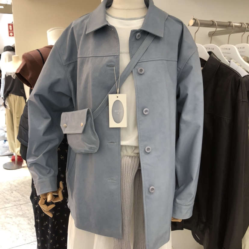 VENIR-a東大門代購女裝新款職業休閑人氣真品皮衣不含包VENIR-a皮衣圖色1