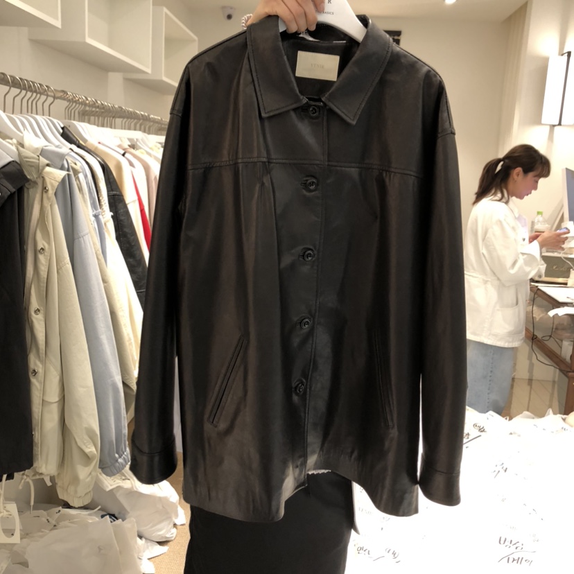 VENIR-a東大門代購女裝新款職業休閑人氣真品皮衣不含包VENIR-a皮衣圖色2