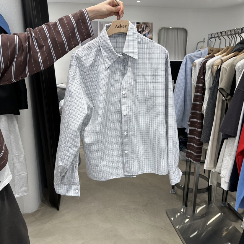 ACKER東大門實拍女士新款熱賣職業推薦真品襯衫蕾絲衫格紋ACKER襯衫/蕾絲衫圖色2