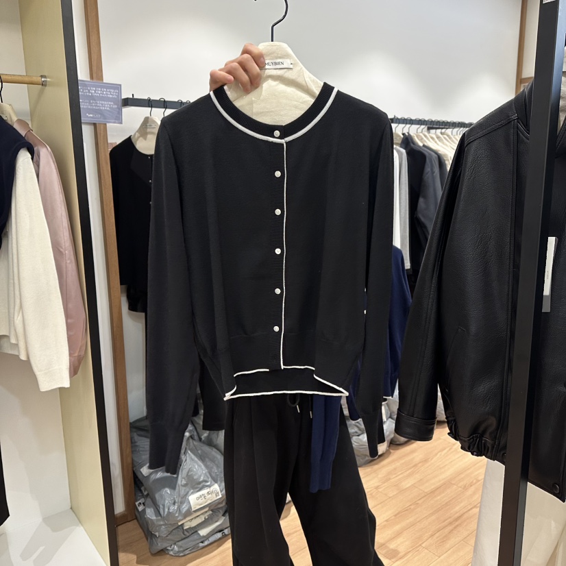 MUYBIEN東大門實拍女士新品時尚休閑26春夏推薦熱賣針織衫MUYBIEN針織衫圖色3黑色
