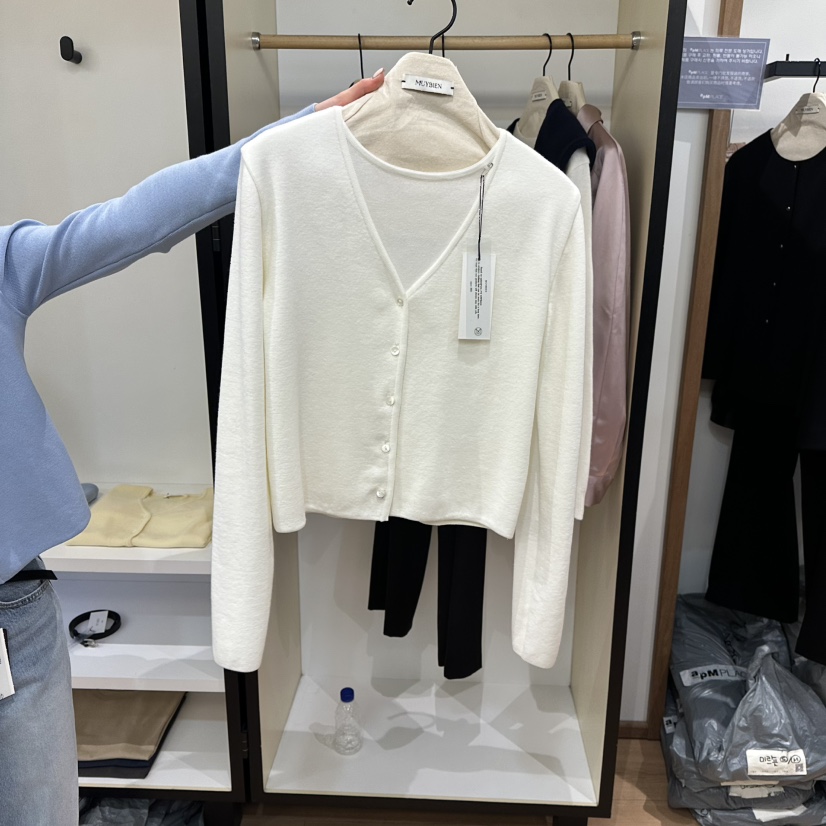 MUYBIEN韓國直郵女士新品職業推薦人氣真品熱賣針織衫開衫MUYBIEN針織衫圖色1
