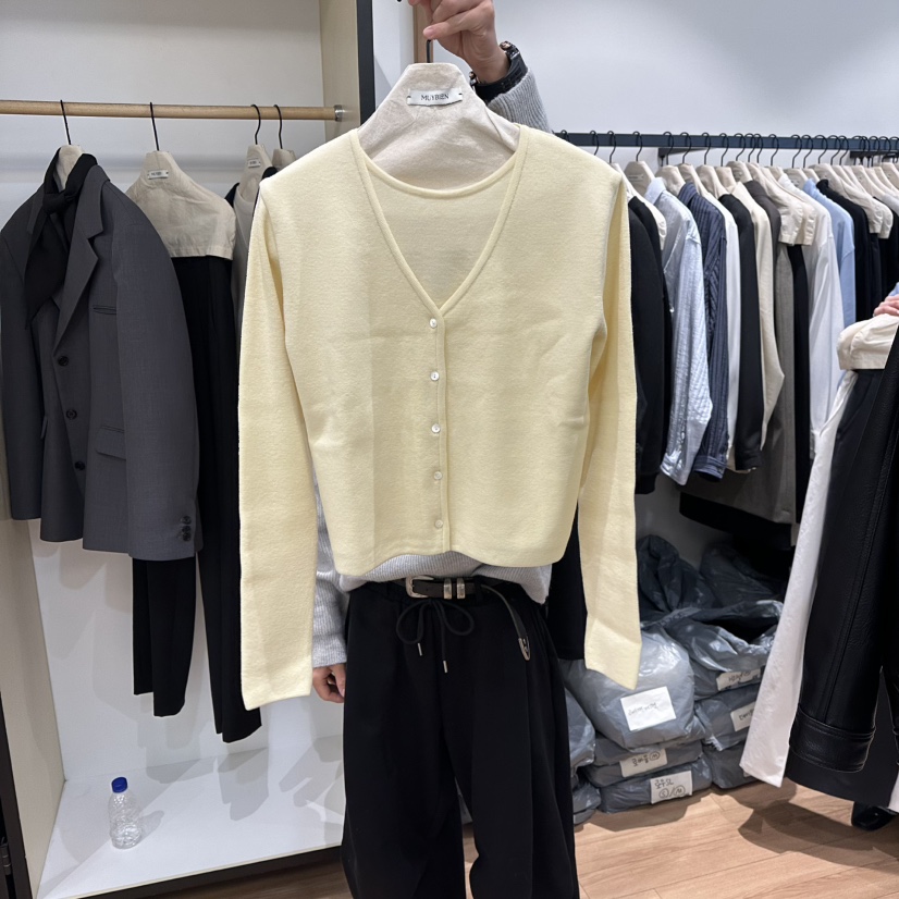 MUYBIEN韓國直郵女士新品職業推薦人氣真品熱賣針織衫開衫MUYBIEN針織衫圖色4