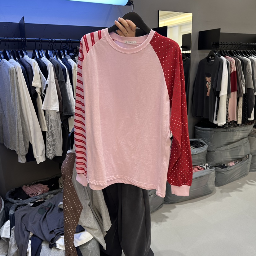 CREDITO韓國代購女士新款時尚真品熱賣職業人氣推薦長袖T恤CREDITO長袖T恤圖色1