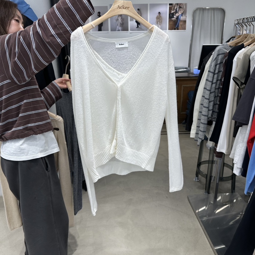 ACKER韓國代購女裝新品推薦26春夏熱賣時尚套裝套裝蕾絲開衫ACKER套裝圖色2