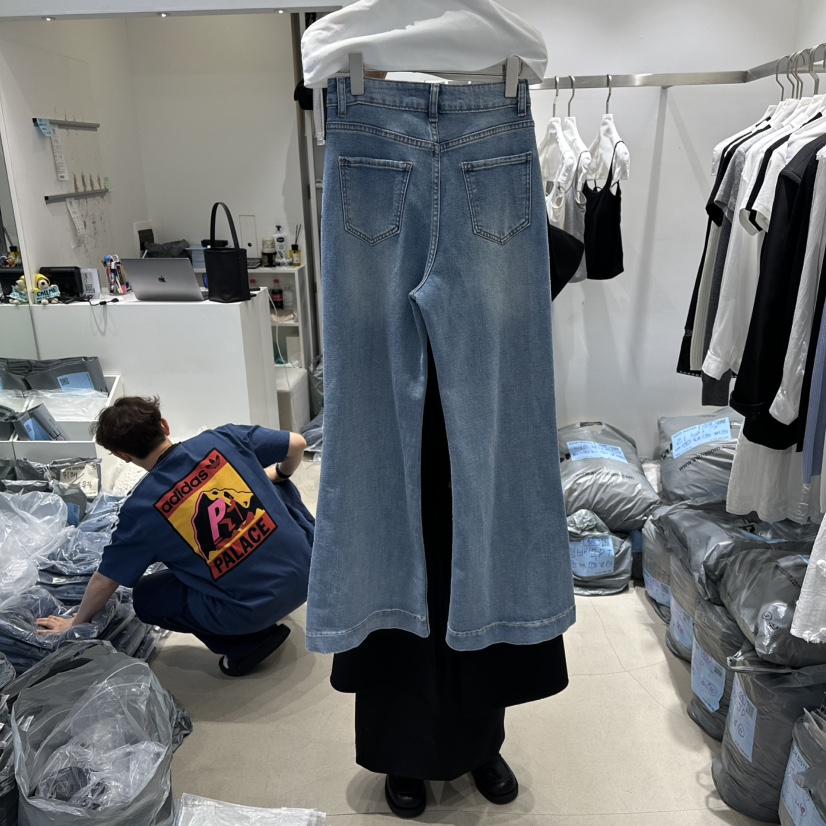 RICH SISTER東大門代購女裝新款推薦時尚牛仔褲直筒牛仔RICH SISTER牛仔褲