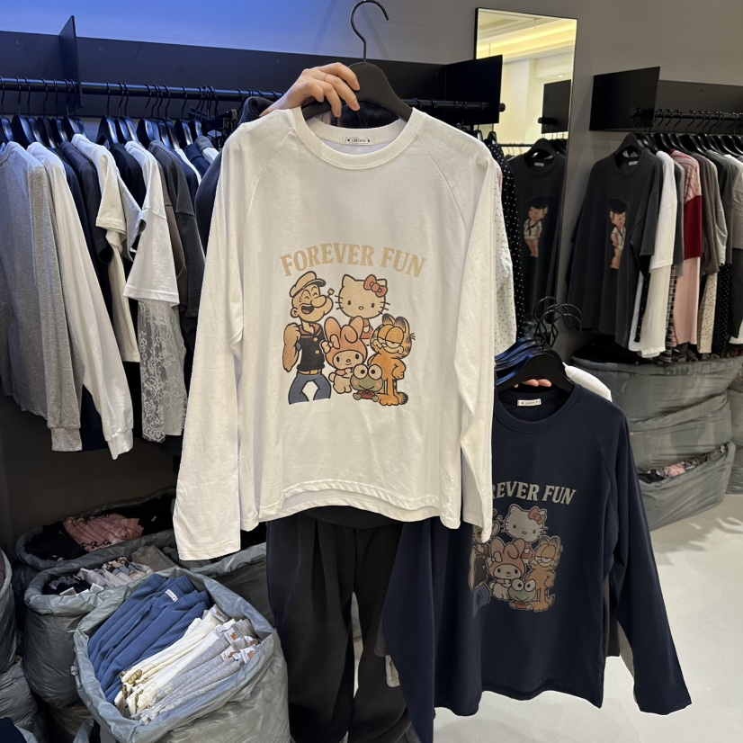 CREDITO東大門直郵女裝新品真品職業熱賣時尚26春夏長袖T恤CREDITO長袖T恤圖色1