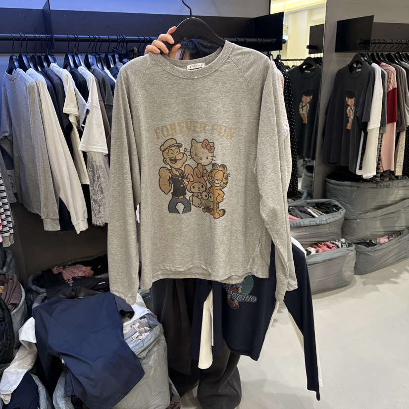 CREDITO東大門直郵女裝新品真品職業熱賣時尚26春夏長袖T恤CREDITO長袖T恤圖色3