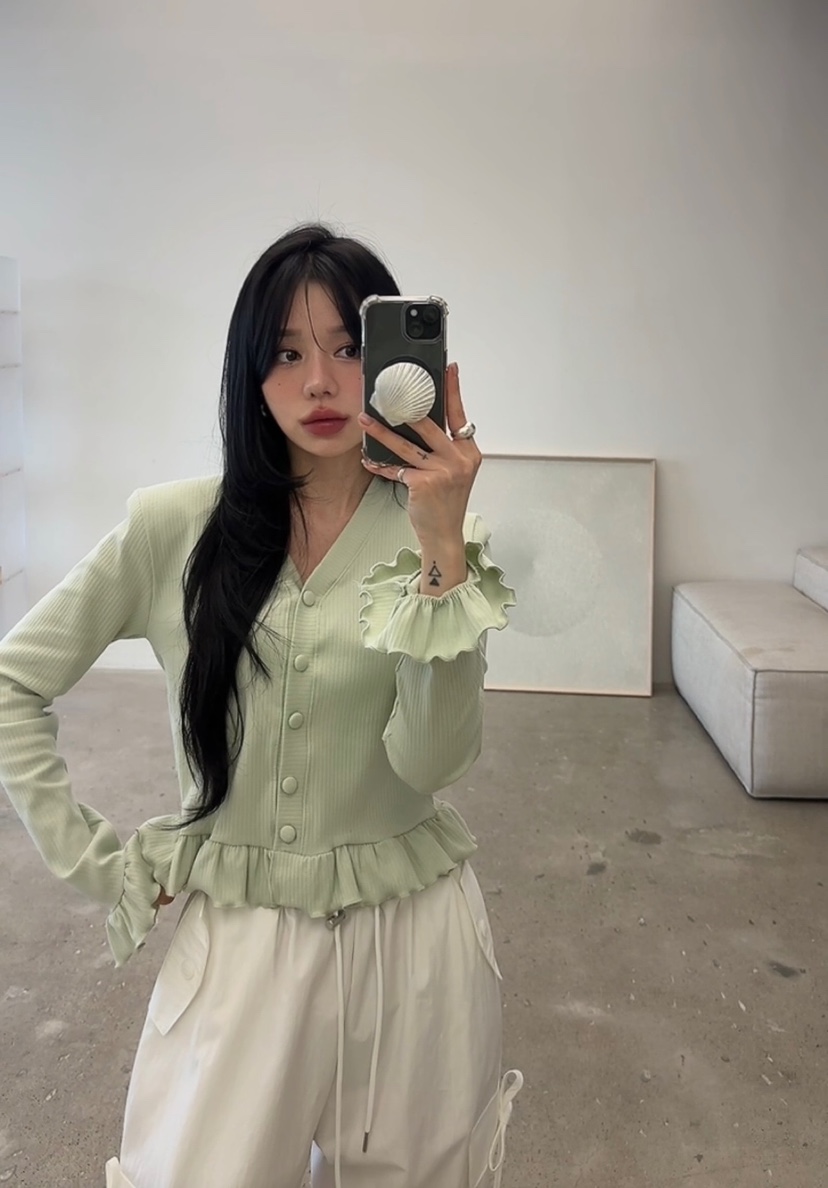 AMUSE SEOUL韓國直郵女士新品真品休閑時尚職業人氣長袖T恤AMUSE SEOUL長袖T恤