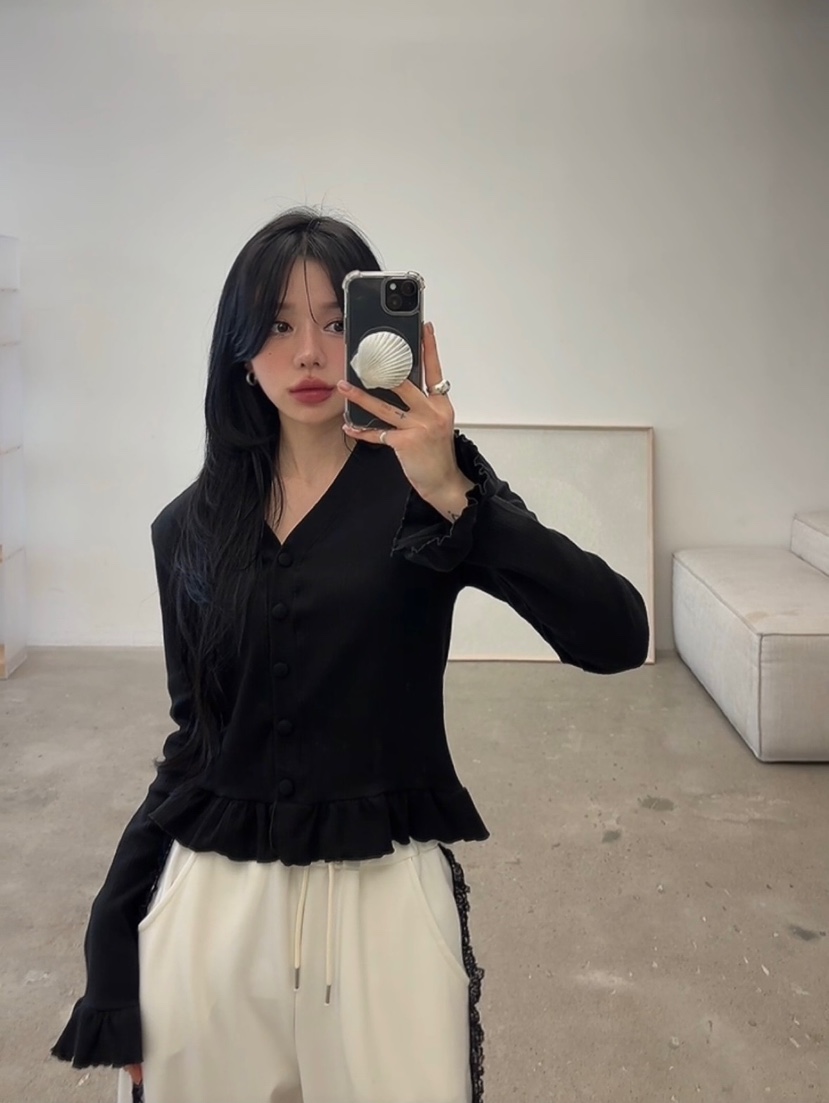 AMUSE SEOUL韓國直郵女士新品真品休閑時尚職業人氣長袖T恤AMUSE SEOUL長袖T恤