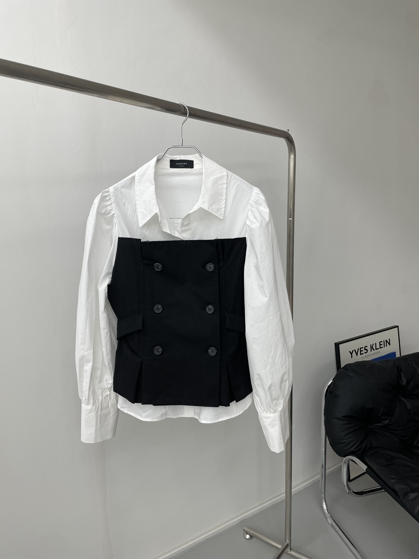 JOURNEY韓國代購女裝新款休閑推薦26春夏襯衫蕾絲衫假兩件JOURNEY襯衫/蕾絲衫圖色1