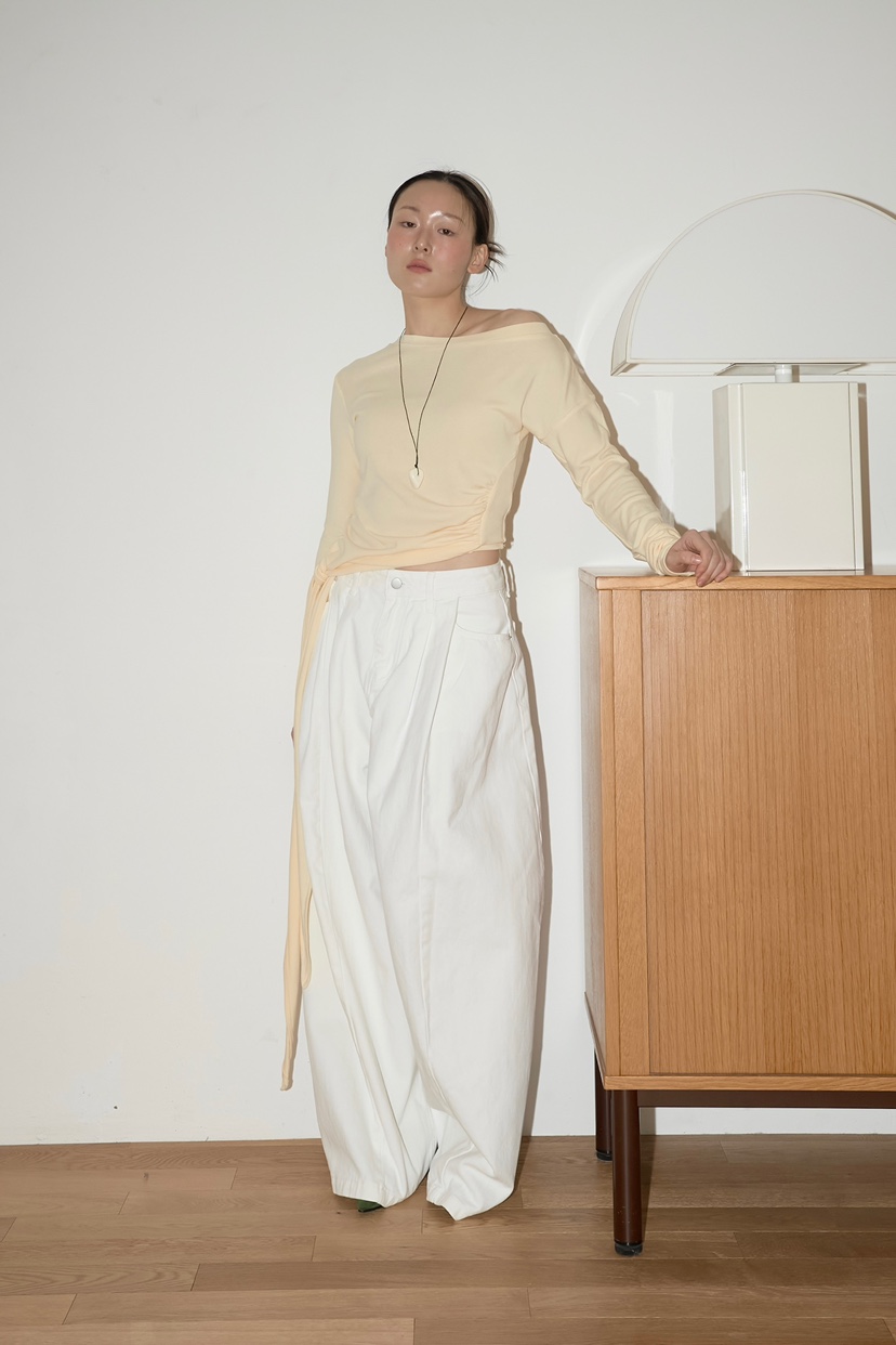 JOURNEY東大門代購女裝新品26春夏真品推薦人氣長袖T恤系帶JOURNEY長袖T恤