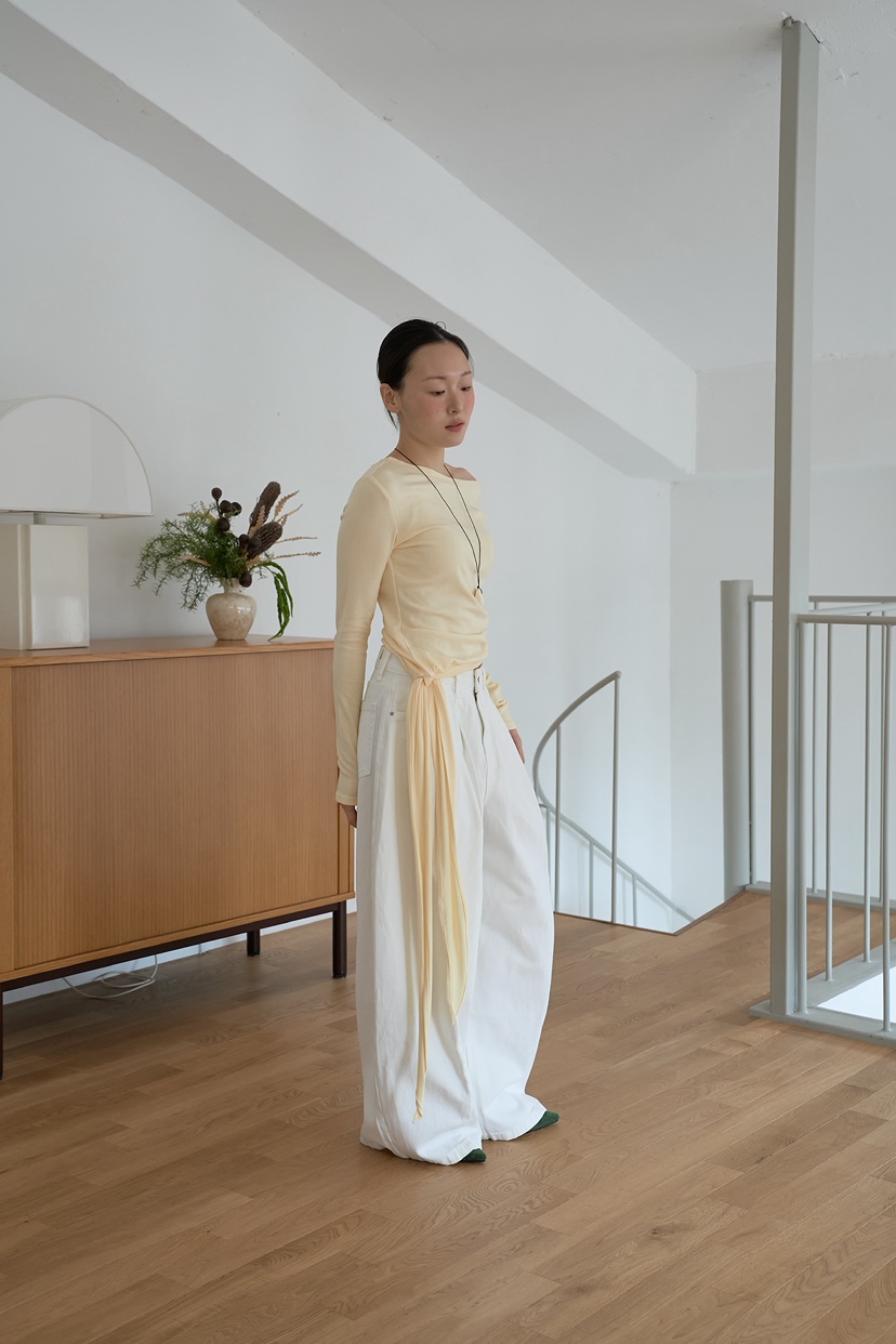 JOURNEY東大門代購女裝新品26春夏真品推薦人氣長袖T恤系帶JOURNEY長袖T恤