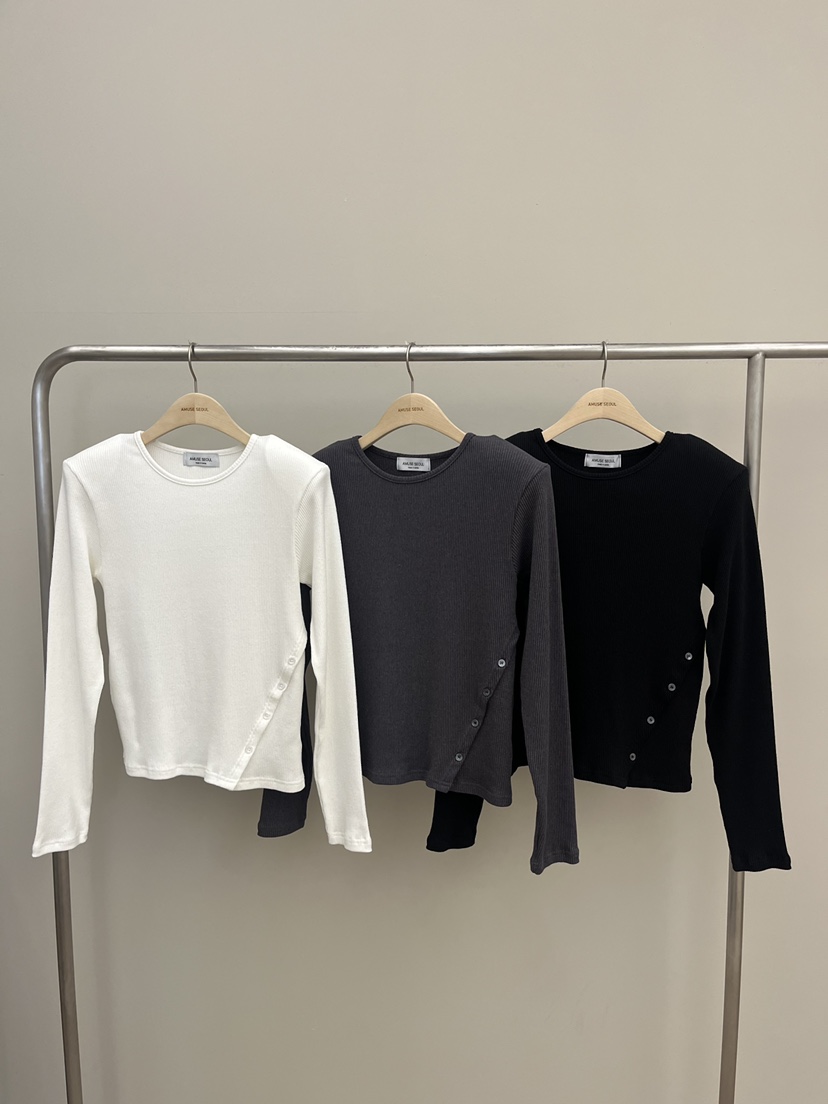 AMUSE SEOUL東大門實拍女裝新品職業時尚推薦熱賣長袖T恤AMUSE SEOUL長袖T恤