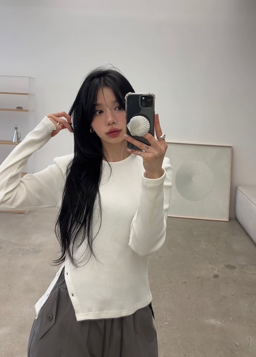 AMUSE SEOUL東大門實拍女裝新品職業時尚推薦熱賣長袖T恤AMUSE SEOUL長袖T恤