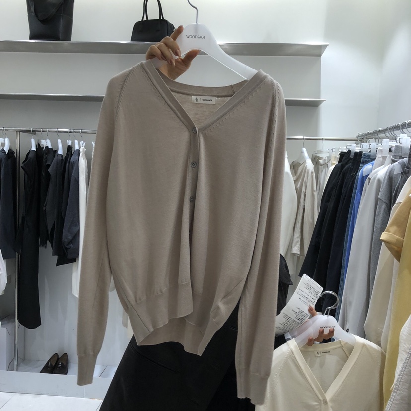 WOOD SAGE韓國直郵女裝新品熱賣職業推薦人氣針織衫V領開衫WOOD SAGE針織衫圖色2