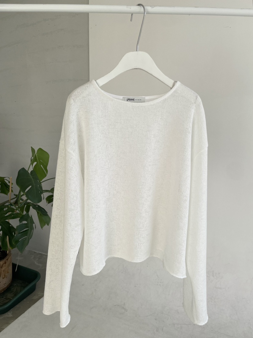 URBANE cloth東大門代購女裝新品休閑26春夏針織衫亞麻布URBANE cloth針織衫圖色1白色