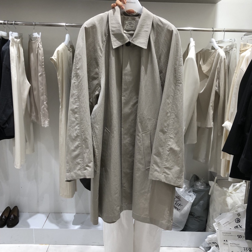 WOOD SAGE東大門代購女裝新品26春夏職業熱賣真品長款風衣WOOD SAGE長款風衣圖色1