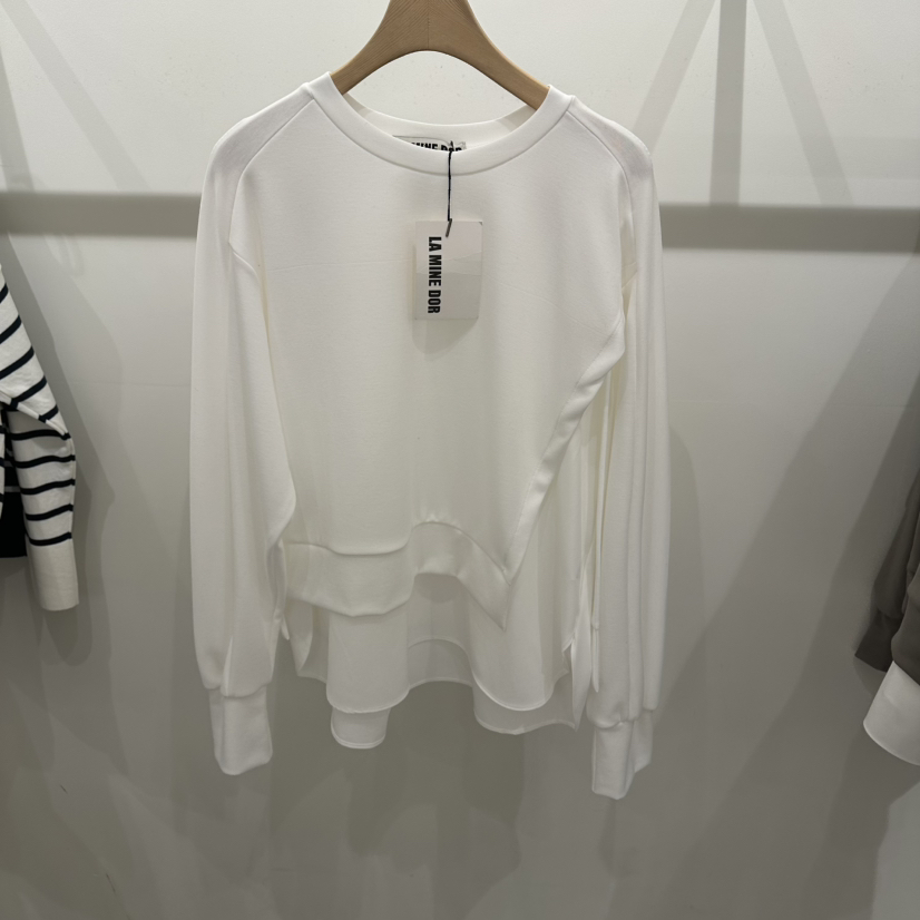 LAMINEDOR東大門實拍女士新品休閑26春夏真品熱賣衛衣假兩件LA MINE DOR衛衣圖色4