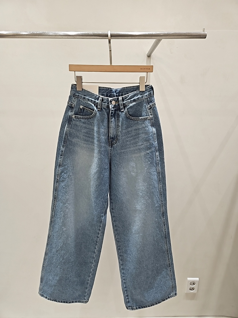 MONTER韓國直郵女士新款人氣職業真品26春夏牛仔褲直筒牛仔MONTER牛仔褲圖色1
