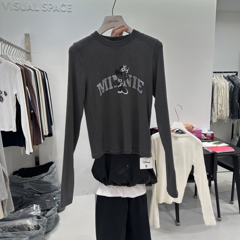 VISUAL SPACE/PAGE92/FLEISCHER韓國代購女裝新款時尚長袖T恤VISUAL SPACE/PAGE92/FLEISCHER長袖T恤圖色2