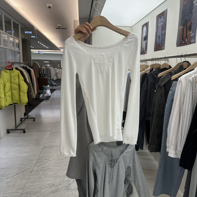 CHAV韓國直郵女裝新品26春夏真品職業推薦時尚熱賣長袖T恤CHAV長袖T恤圖色1