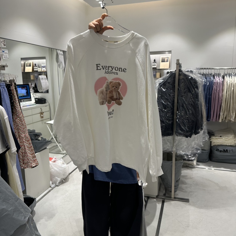 COMBO韓國直郵女士新品職業26春夏真品休閑時尚熱賣長袖T恤COM_BO長袖T恤圖色1