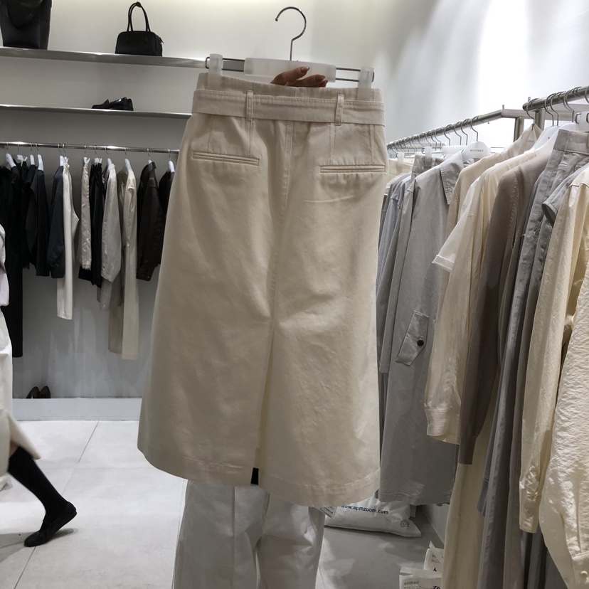 WOOD SAGE韓國代購女裝新品推薦半身裙中短裙含腰帶棉質WOOD SAGE半身裙/中短裙