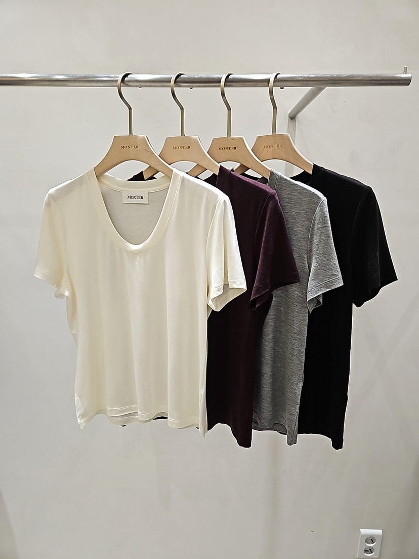 MONTER東大門直郵女士新品26春夏人氣時尚職業熱賣T恤絲綢MONTERT恤
